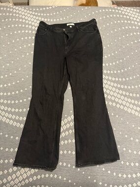 Abercrombie & Fitch Black Flared Wide-Leg Jeans